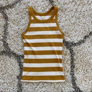 American Eagle Dijon mustard color striped tank